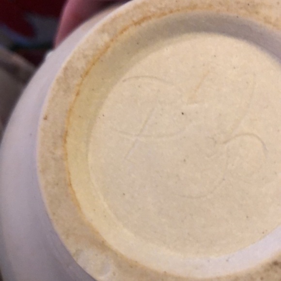 Artist signed Pottery Tea Set - Tea Pot with Bamboo Handle & 5 Teacups - Picture 7 of 7